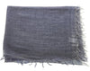 Lanvin Soft Luxurious Cashmere Cotton Blend Blue Fringe Scarf