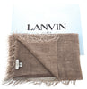 Lanvin Soft Luxurious Cashmere Cotton Blend Beige Fringe Scarf