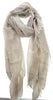 Lanvin Soft Luxurious Cashmere Cotton Blend Kaki Fringe Scarf