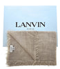 Lanvin Soft Luxurious Cashmere Cotton Blend Kaki Fringe Scarf