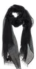 Lanvin Soft Luxurious Cashmere and Silk Black Fringe Scarf