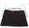 Lanvin Soft Luxurious Cashmere and Silk Egplant Fringe Scarf