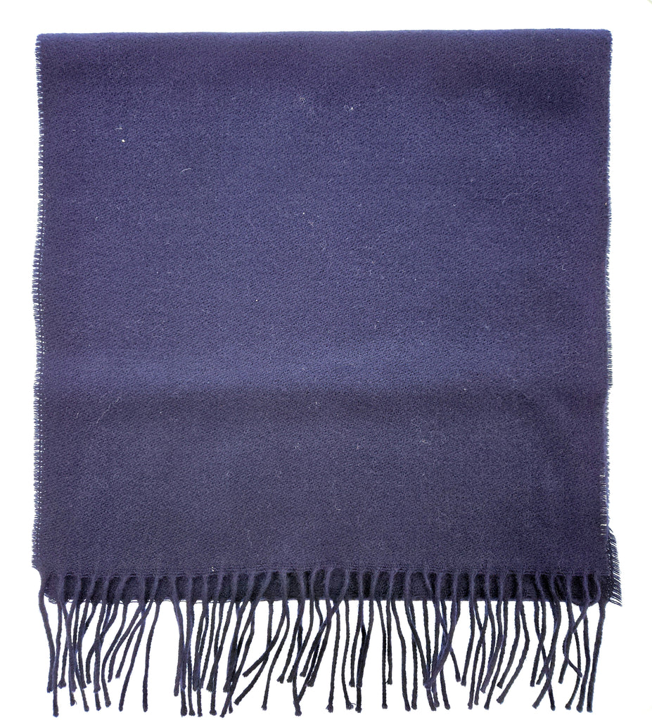 Lanvin Soft Luxurious Pure Wool Navy Fringe Scarf