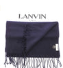 Lanvin Soft Luxurious Pure Wool Navy Fringe Scarf