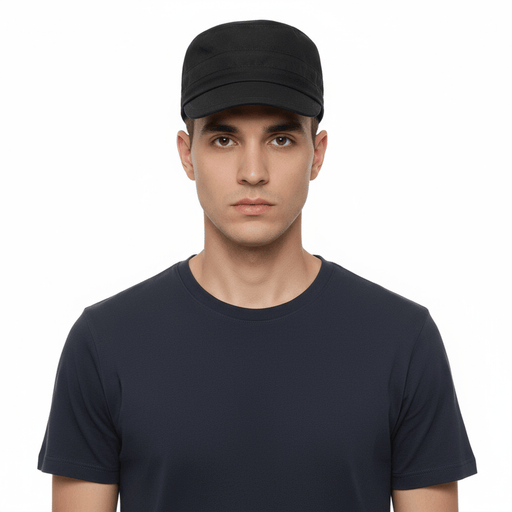 Dolce & Gabbana Black Cotton Military Style Cadet Cap -58-Adult M