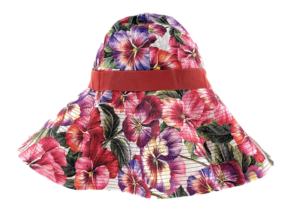 Dolce & Gabbana Women's Pansy Floral Wide Brim Hat - Sun Protection Hat -56