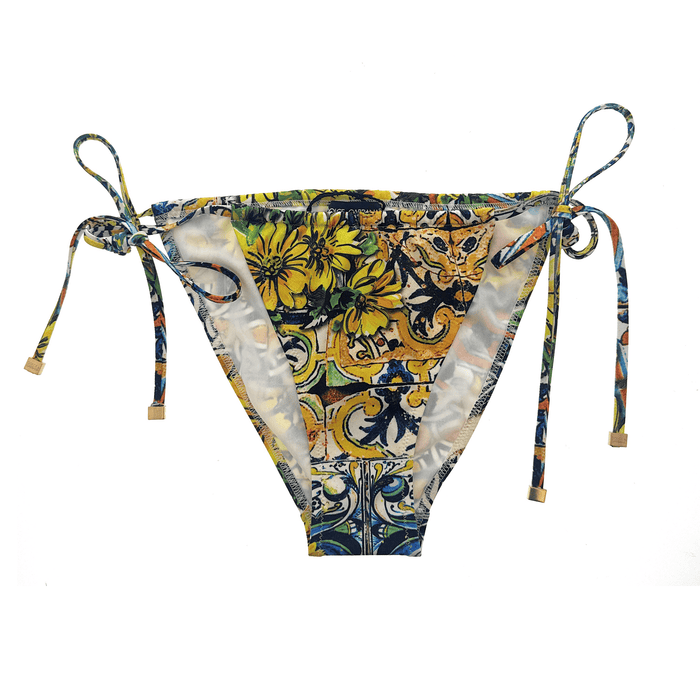 Dolce & Gabbana Lemon Print Tie-Side Bikini Bottom – Sicilian Summer Icon