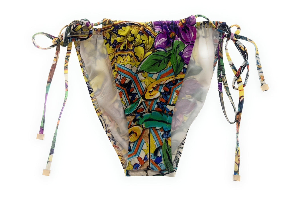 Dolce & Gabbana Tile Print Tie-Side Bikini Bottom – Mediterranean Icon
