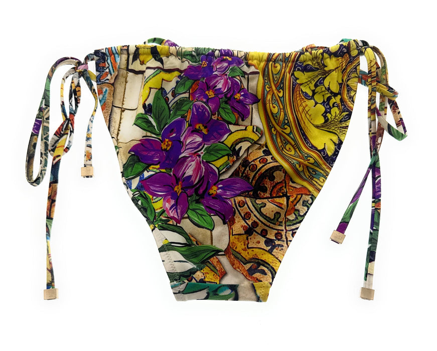Dolce & Gabbana Tile Print Tie-Side Bikini Bottom – Mediterranean Icon