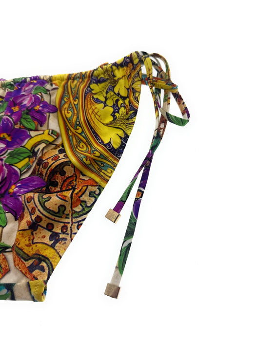 Dolce & Gabbana Tile Print Tie-Side Bikini Bottom – Mediterranean Icon