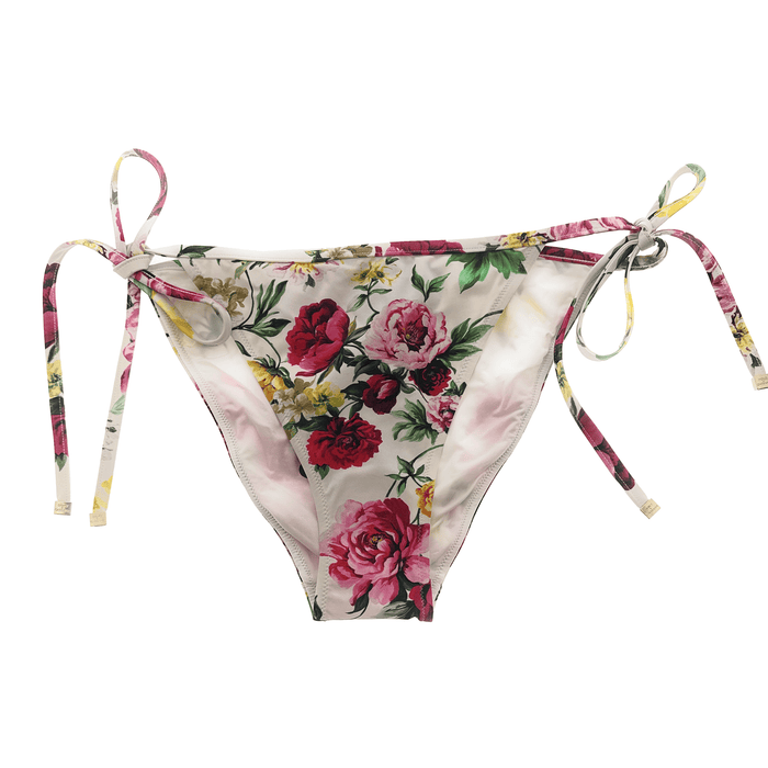 Dolce & Gabbana Romantic Rose Print Tie-Side Bikini Bottom – XL