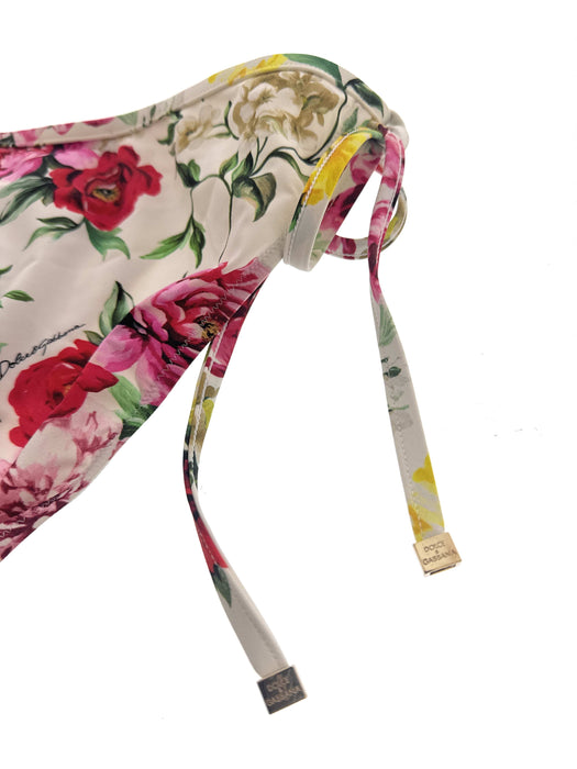 Dolce & Gabbana Romantic Rose Print Tie-Side Bikini Bottom – XL