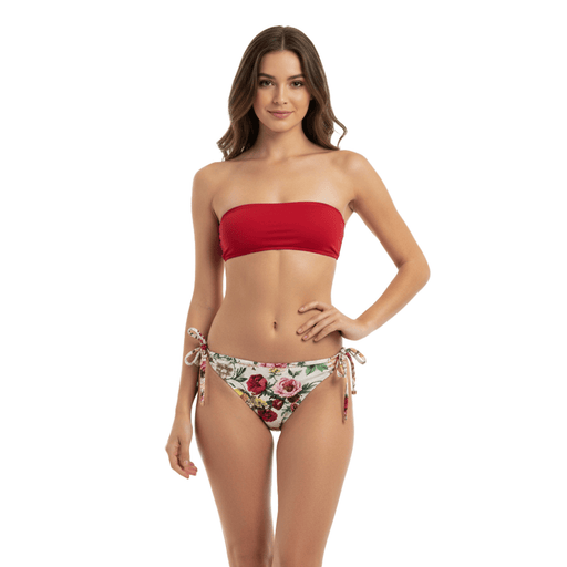 Dolce & Gabbana Romantic Rose Print Tie-Side Bikini Bottom – XL