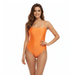 Dolce & Gabbana Tangerine Orange One-Piece Swimsuit with DG Logo-S