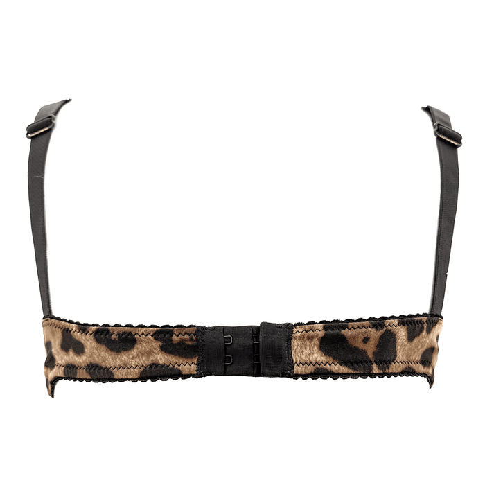 Dolce & Gabbana Leopard Print Underwire Balconette Satin Bra-34A