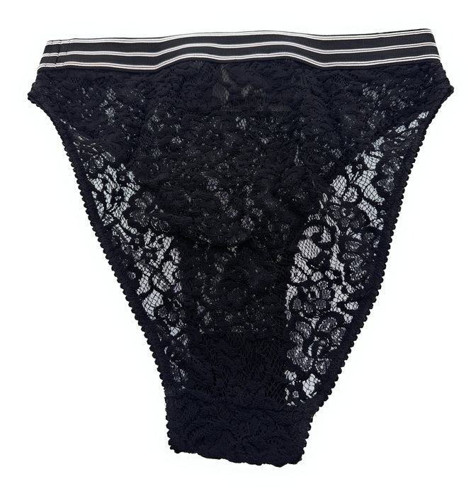 Dolce & Gabbana Black Lace Briefs with Logo Waistband-S