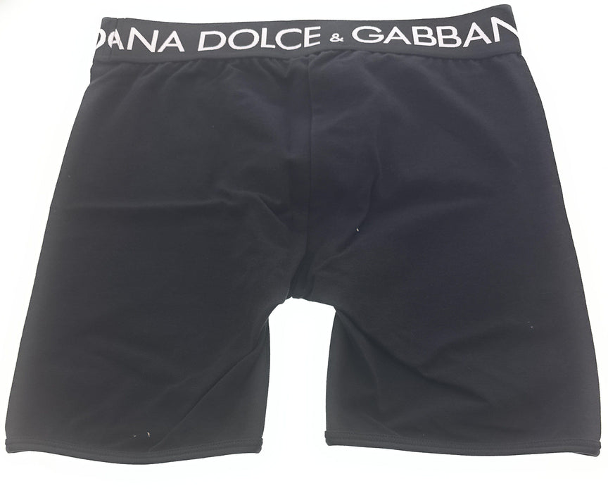 Dolce & Gabbana Women's Black Stretch Boxer Briefs with Logo Waistband-S