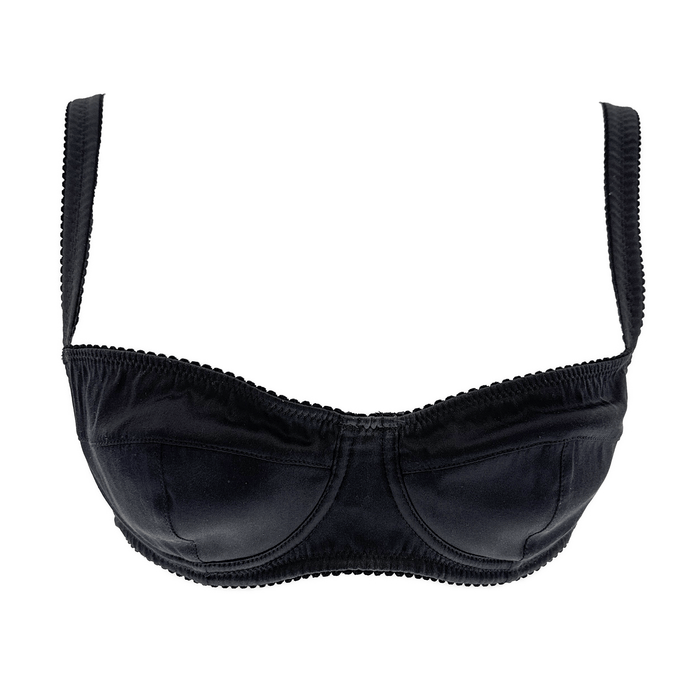 Dolce & Gabbana Essential Black Minimalist Underwire Satin Bra