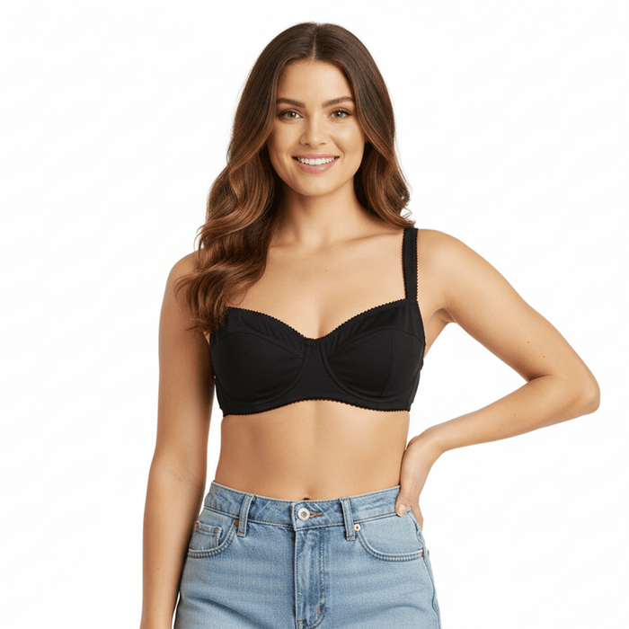 Dolce & Gabbana Essential Black Minimalist Underwire Satin Bra