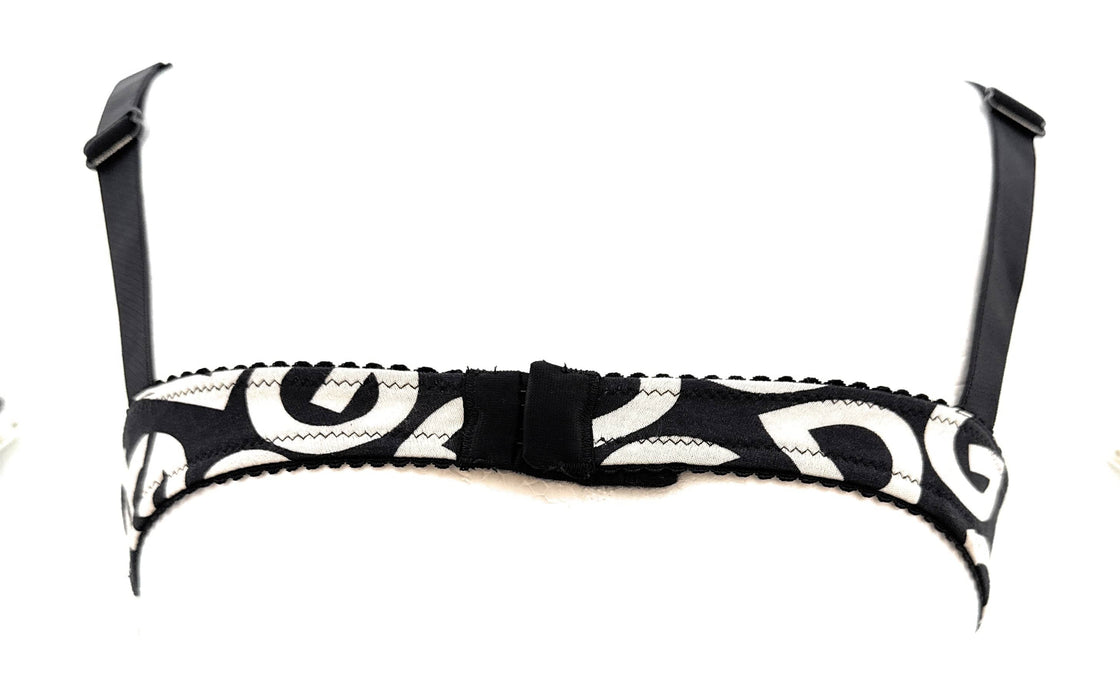 Dolce & Gabbana Monogram Logo Print Underwire Bra – Black & Beige