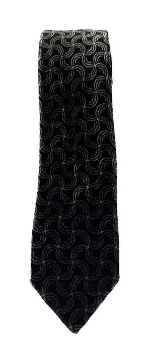 Emporio Armani Mens Black & Gold Golden waves Tie – Made in Italy