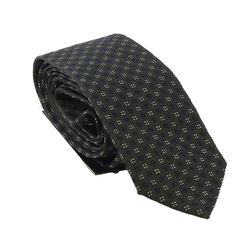 Emporio Armani Mens Green Navy Dotted Tie – Made in Italy