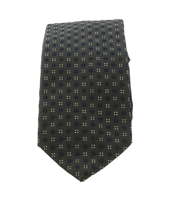 Emporio Armani Mens Green Navy Dotted Tie – Made in Italy