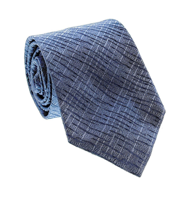 Emporio Armani Men’s Light Blue Wave Pattern Silk Necktie, 3"