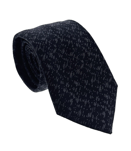 Emporio Armani Mens Night Blue Patch watermark Tie – Made in Italy