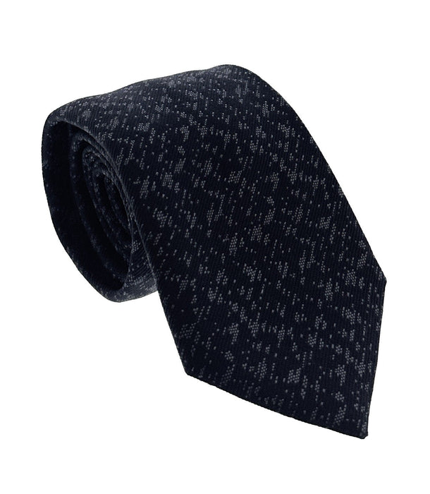 Emporio Armani Mens Night Blue Patch watermark Tie – Made in Italy