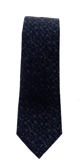 Emporio Armani Mens Night Blue Patch watermark Tie – Made in Italy