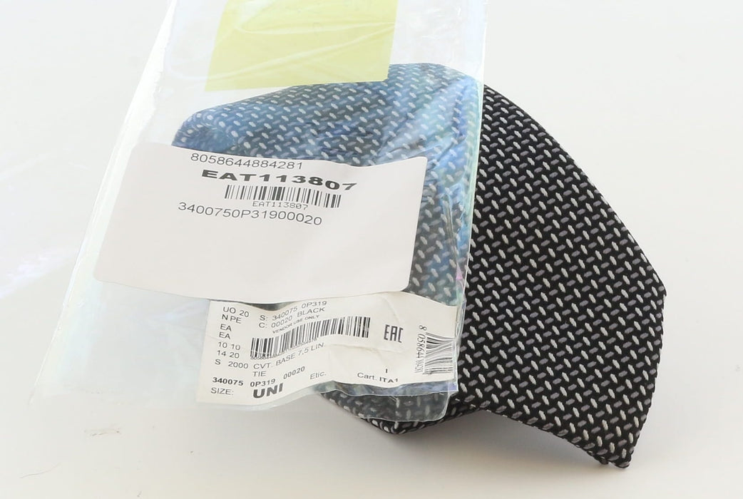 Emporio Armani Mens Black & Grey Grey Dotted Tie – Made in Italy