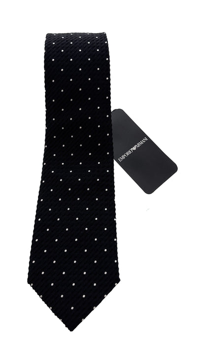 Emporio Armani Black Dotted Men's Tie, 3"