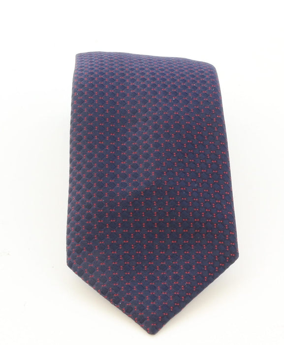 Emporio Armani Marine Blue Red Dotted Polyester-Silk Blend Tie – 3in