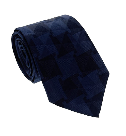 Emporio Armani Blue Geometric Silk Tie – 3in