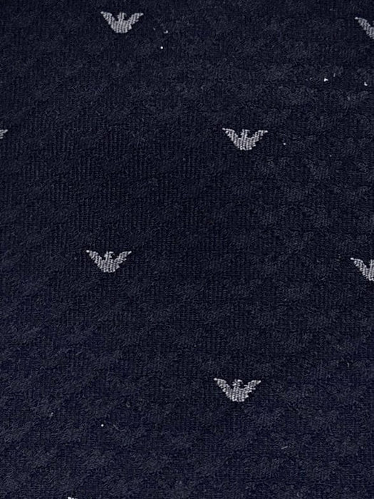 Emporio Armani Men’s Black Silk Necktie with Logo Print, 3''