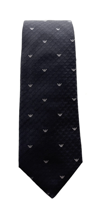Emporio Armani Grey Armani logo Silk Tie – 3in