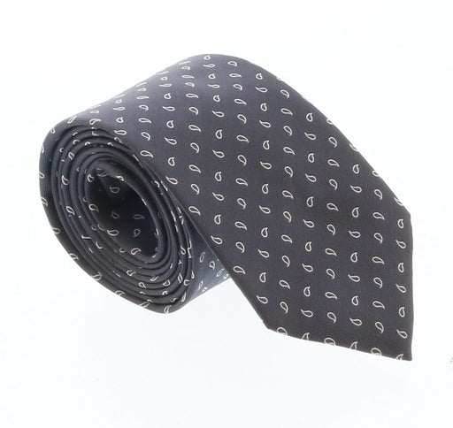 Emporio Armani Anthracite Teardrop Motif 100% Silk Mens Tie