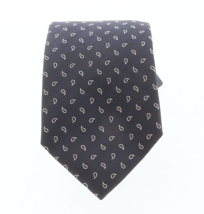 Emporio Armani Anthracite Teardrop Motif 100% Silk Mens Tie