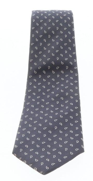 Emporio Armani Anthracite Teardrop Motif 100% Silk Mens Tie