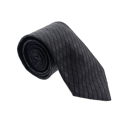 Emporio Armani Anthracite Grey Diamond weave Men's Tie, 3"