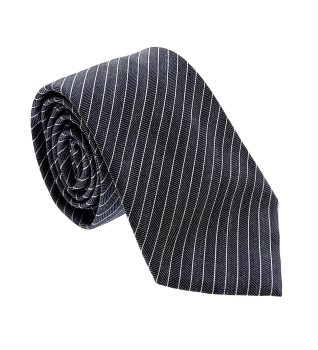Emporio Armani Men’s Night Blue Striped Silk Necktie, 3''