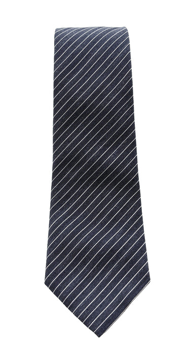 Emporio Armani Men’s Night Blue Striped Silk Necktie, 3''