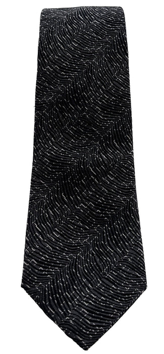 Emporio Armani Charcoal Abstract Polyester-Silk Blend Tie – 3in