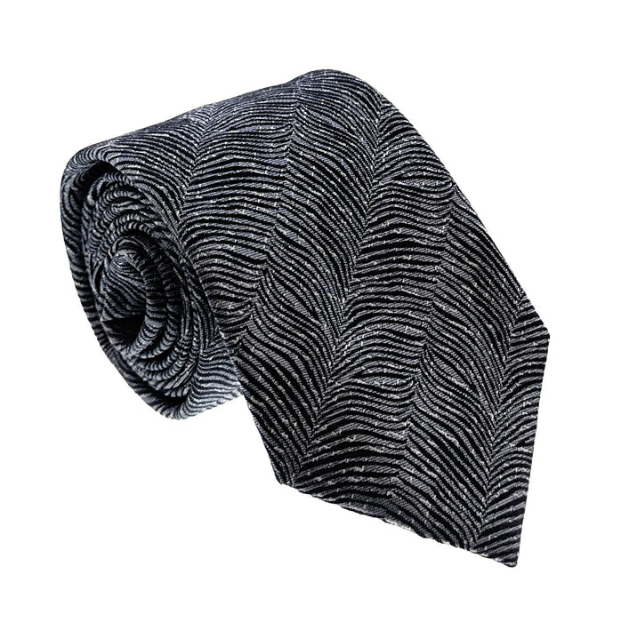 Emporio Armani Mens Light Blue Zebra Stripe Tie – Made in Italy