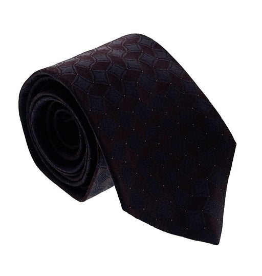 Emporio Armani Men’s Burgundy Geometric Silk Necktie, 3''