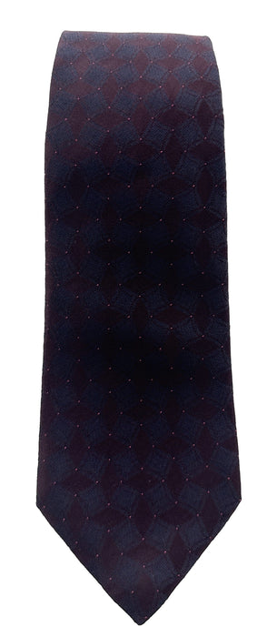 Emporio Armani Men’s Burgundy Geometric Silk Necktie, 3''