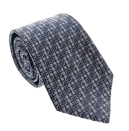 Emporio Armani Men’s Light Blue Maze Pattern Silk Necktie, 3''