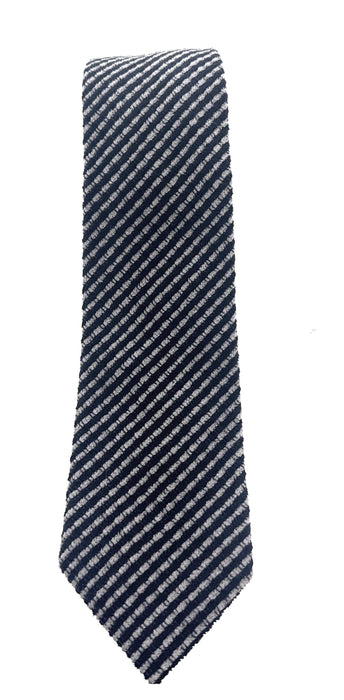 Emporio Armani Mens Black Striped Tie – Made in Italy