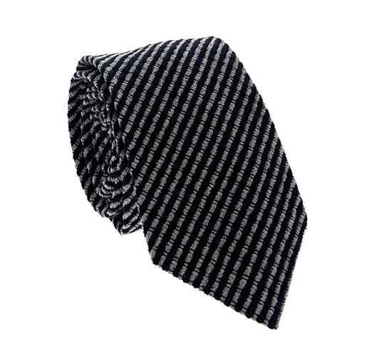 Emporio Armani Men's Blue & Grey Striped Tie, 3"